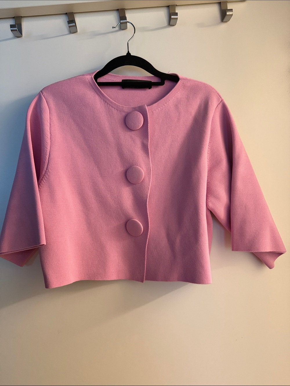 Zara Pink Cropped Button-Front Women's Jacket